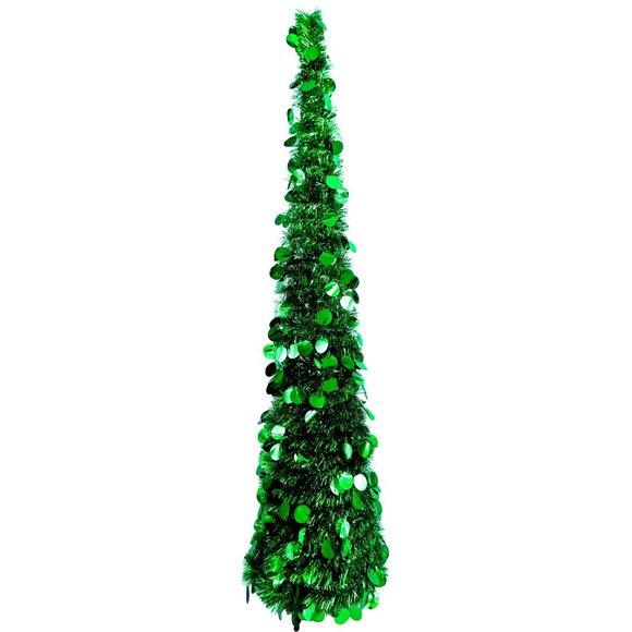 5 ft. Pop Up Christmas Tinsel Tree Collapsible wit - Picture 1 of 4